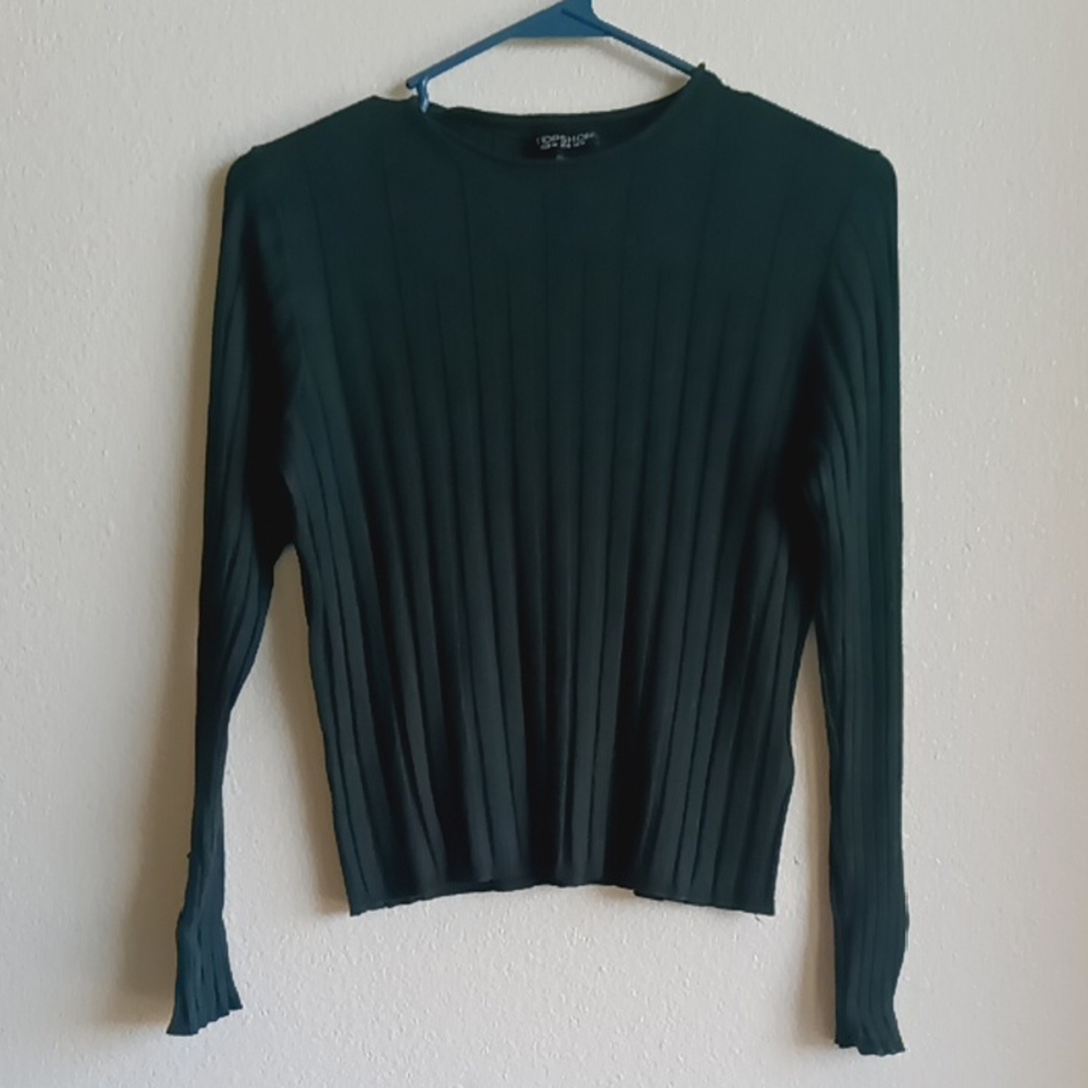 TOPSHOP Black Ribbed Kids Sweater